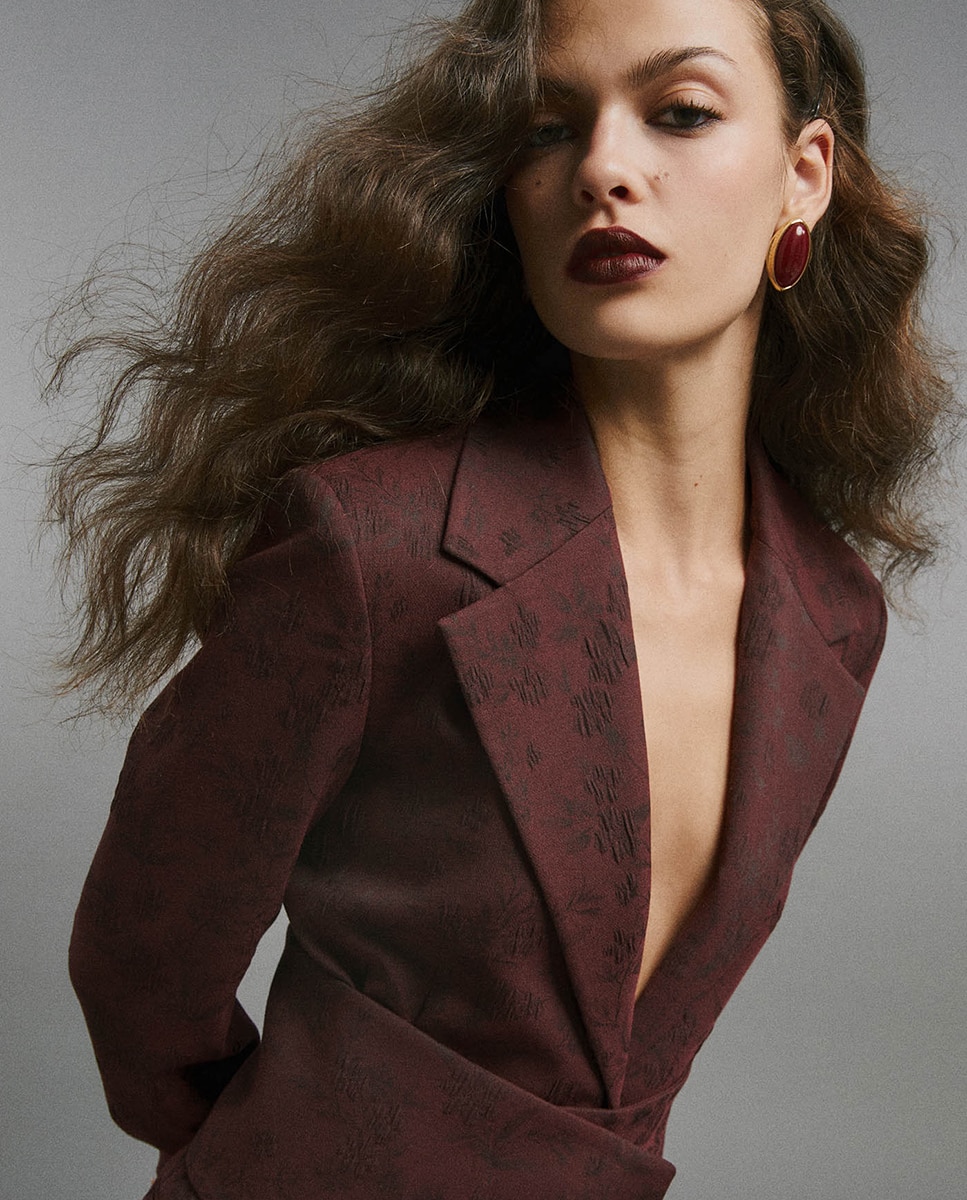 Chaqueta traje jacquard - Sfera - 291 Berenjena 291 Berenjena-2