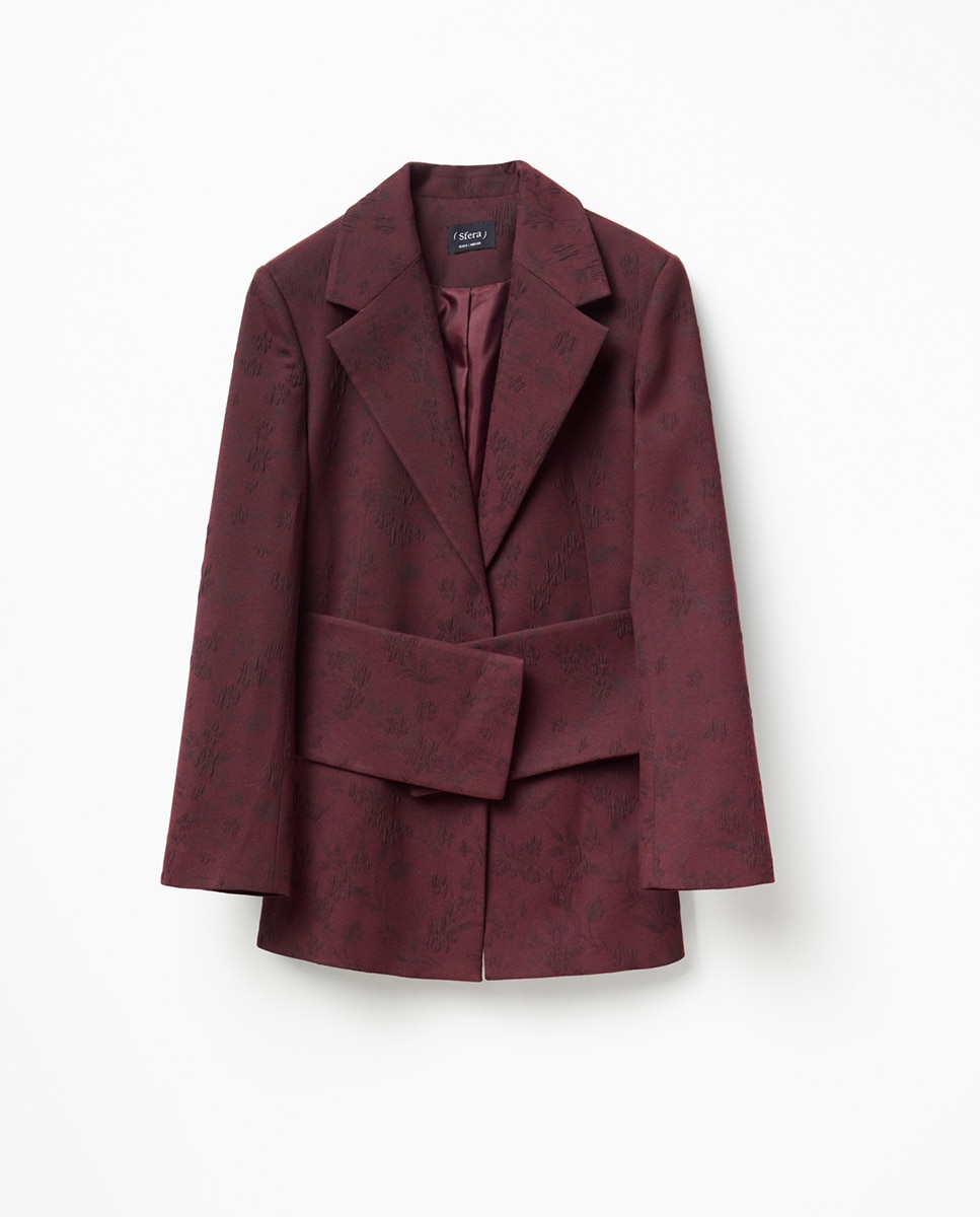 Chaqueta traje jacquard - Sfera - 291 Berenjena 291 Berenjena-6