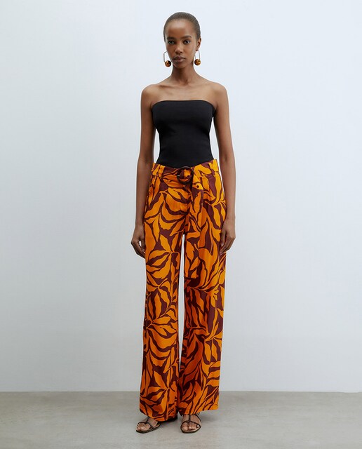 Pantalón ancho estampado
