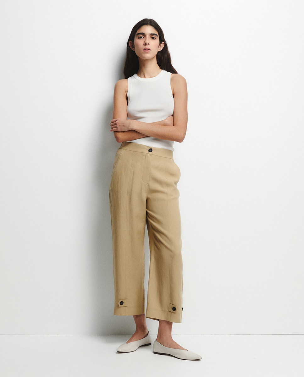Sfera - Pantalón fluido recto.