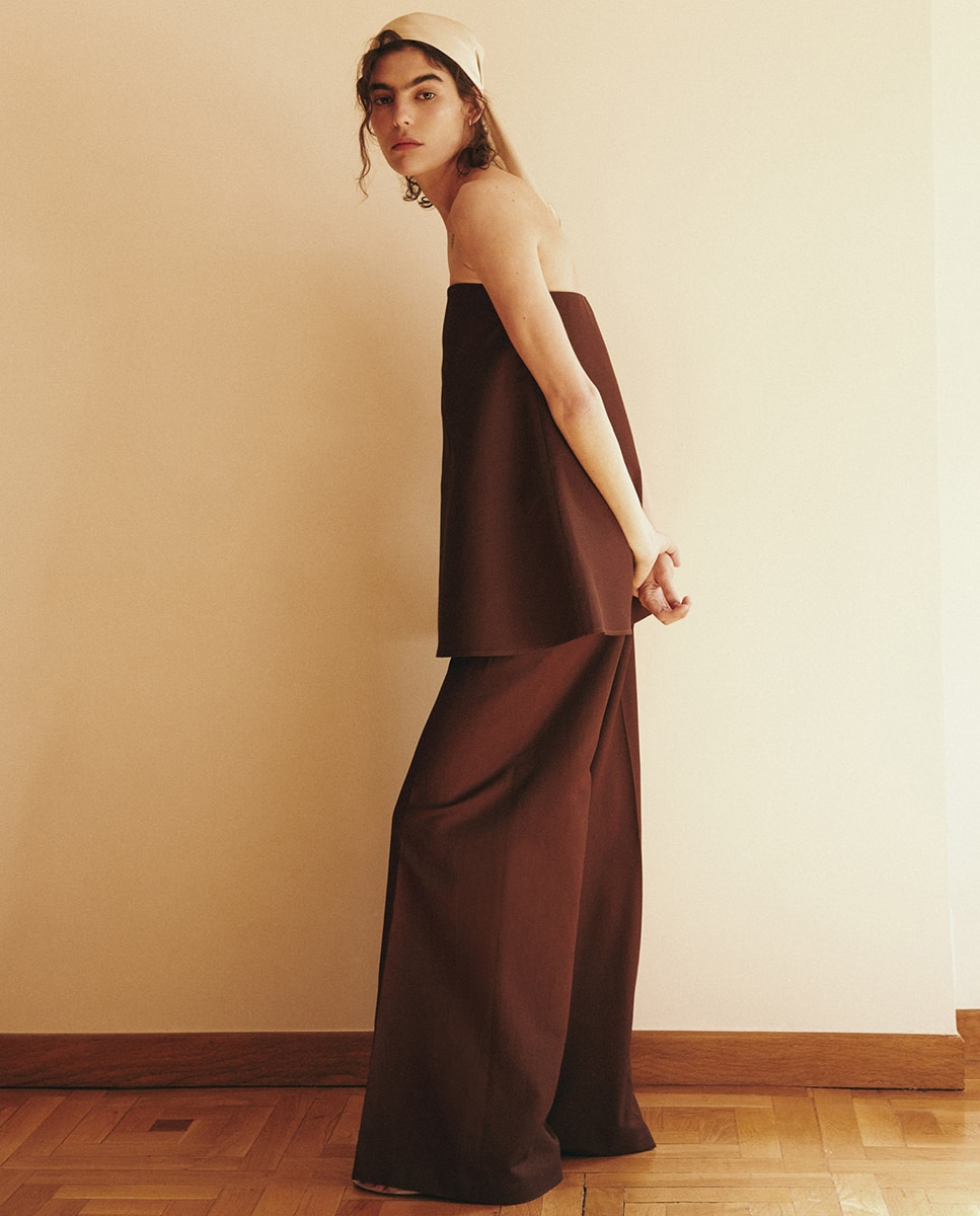 Calças Palazzo Castanho-1