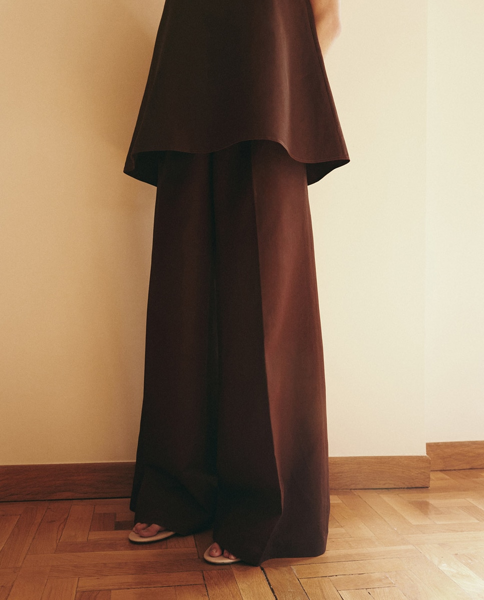 Calças Palazzo Castanho-2