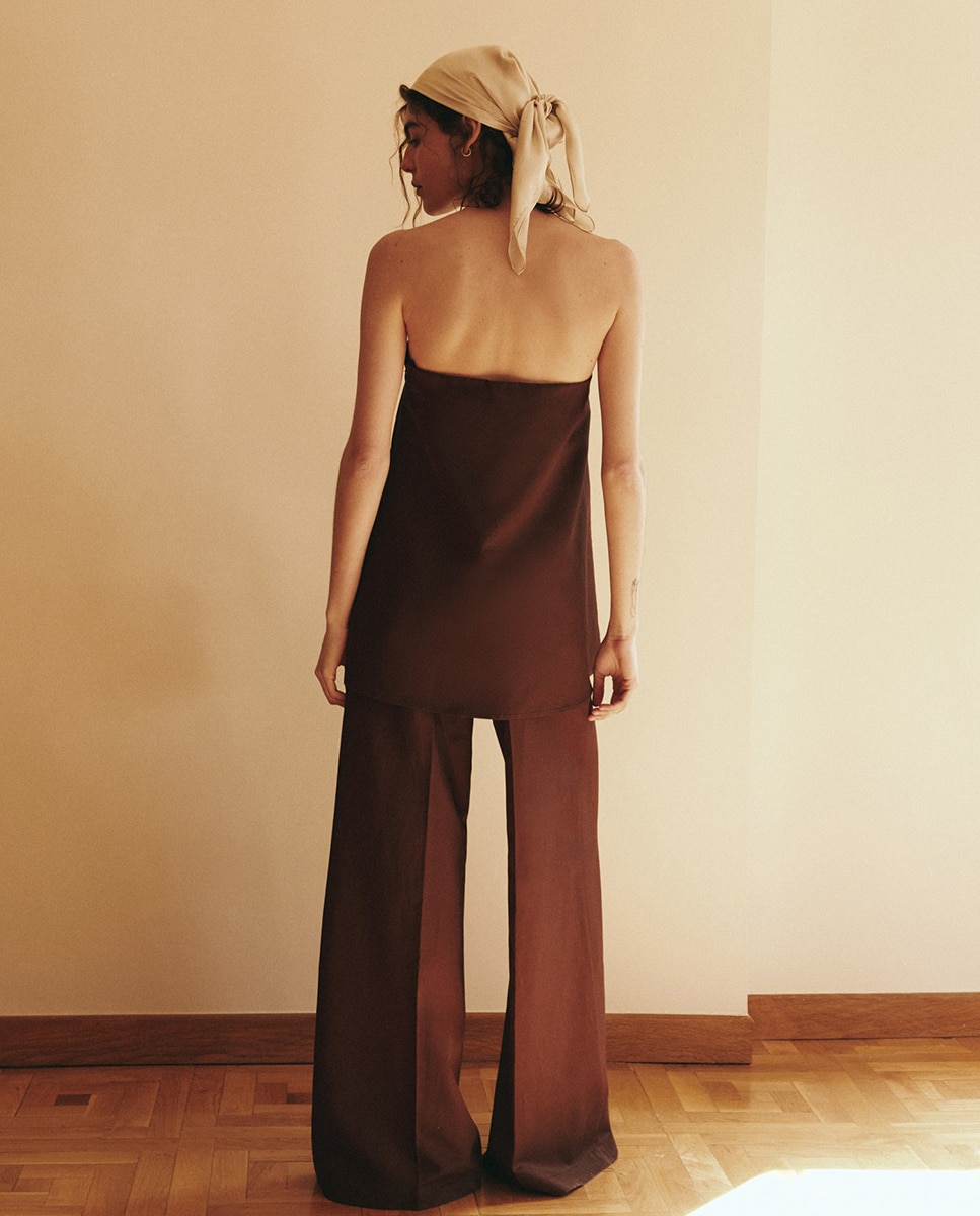 Calças Palazzo Castanho-3