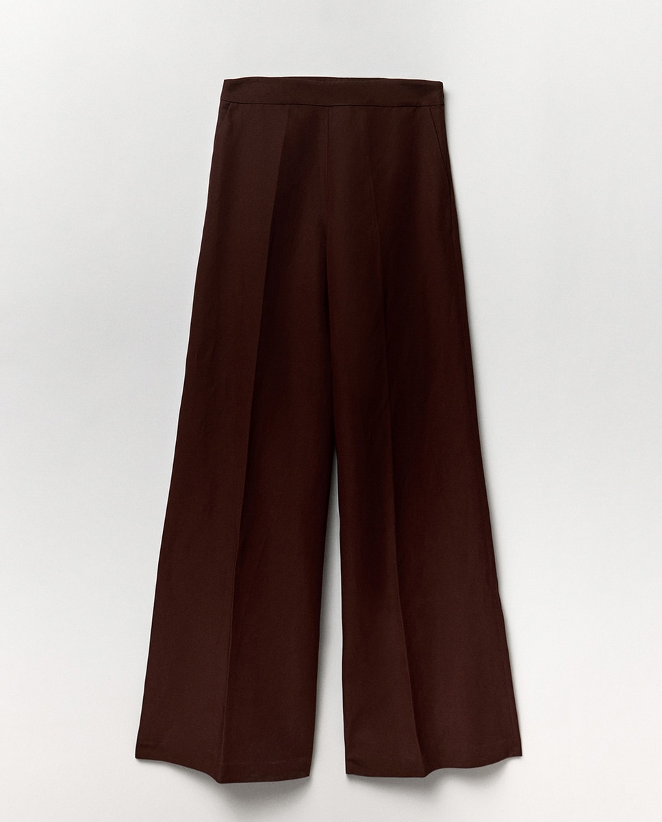 Calças Palazzo Castanho-4