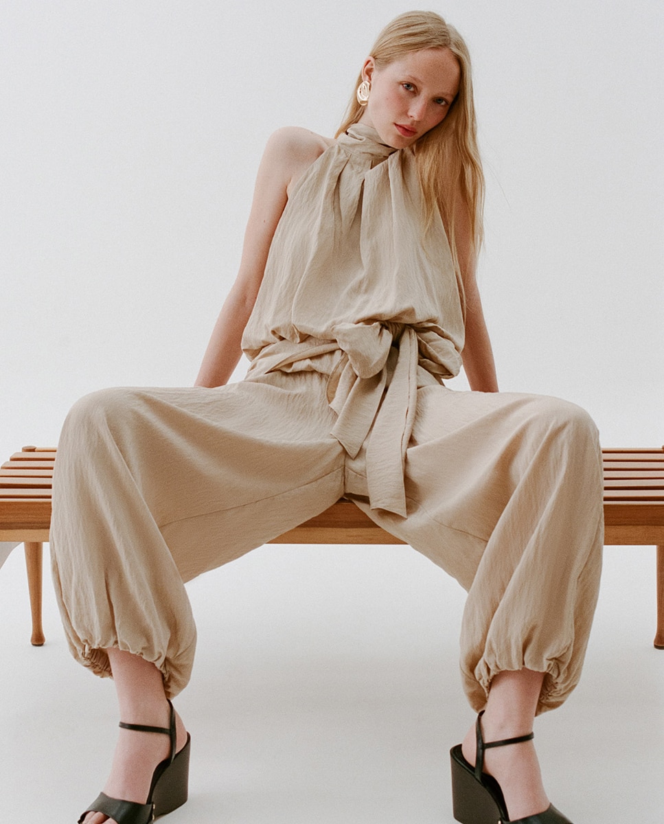 Bombachas Drapeadas Castanho-claro-2