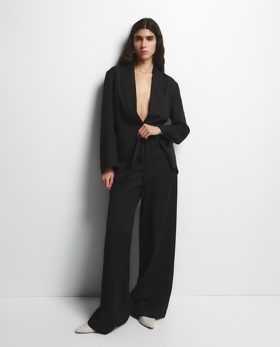 Calças de Fato Preto-4