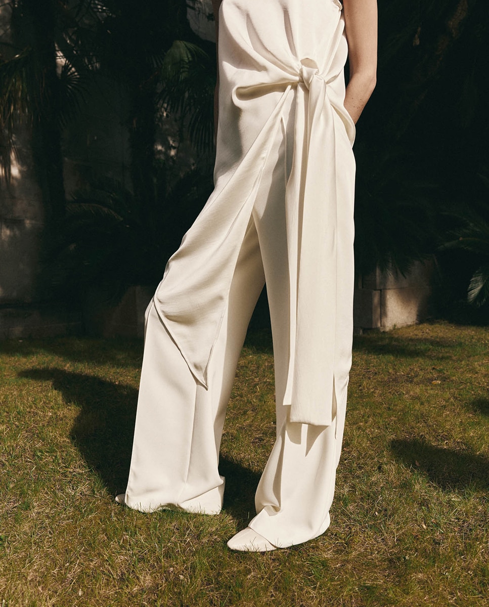 Calças largas Branco-2