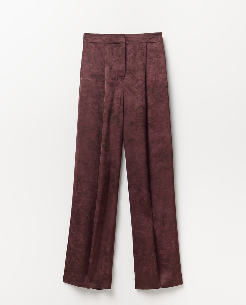 Calças com jacquard Roxo-3