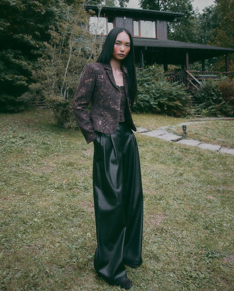 Imagen 0 de Pantalon efecto piel Negro