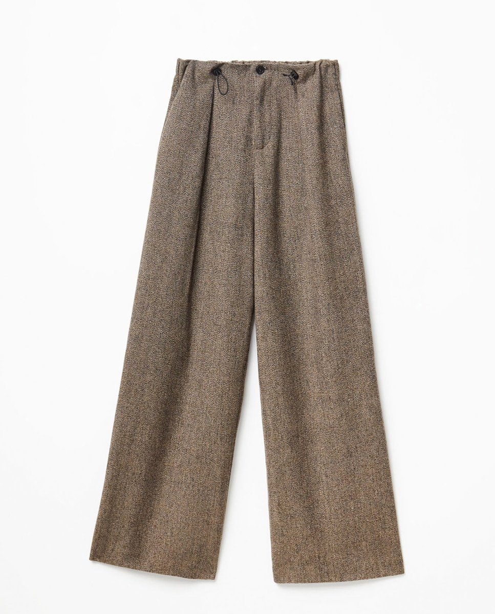 Pantalón tweed fruncido - Sfera - Marrón Marrón-6