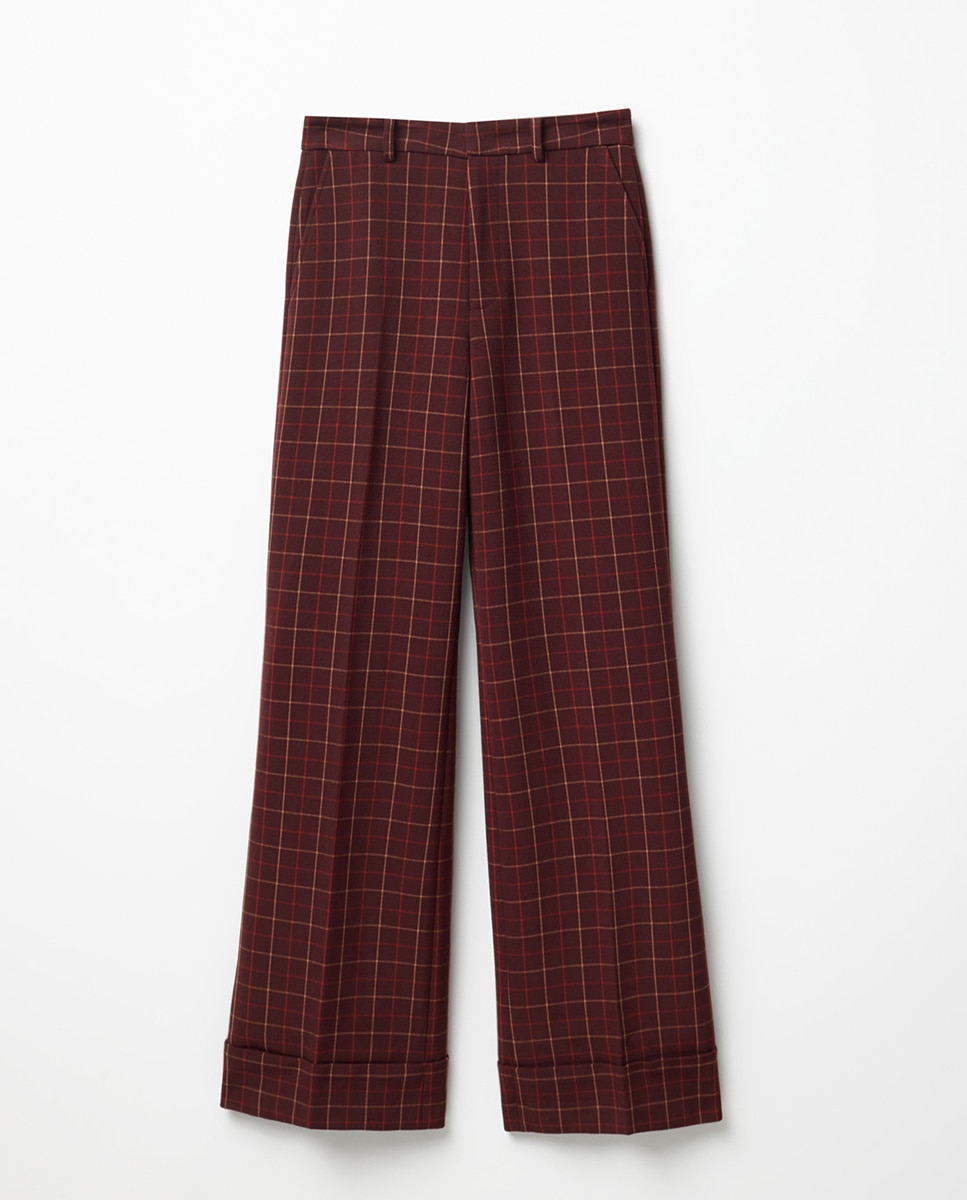 Pantalón traje cuadros - Sfera - Burdeos Burdeos-1