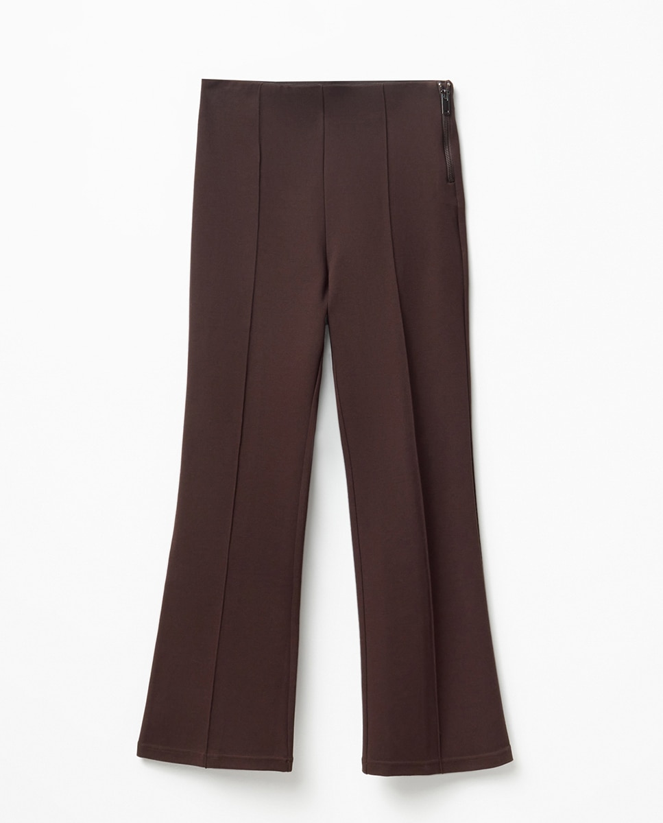 Legging flare cremallera - Sfera - Marrón Marrón-5
