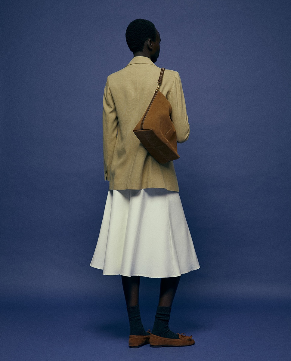 Saia midi com camada Branco-2