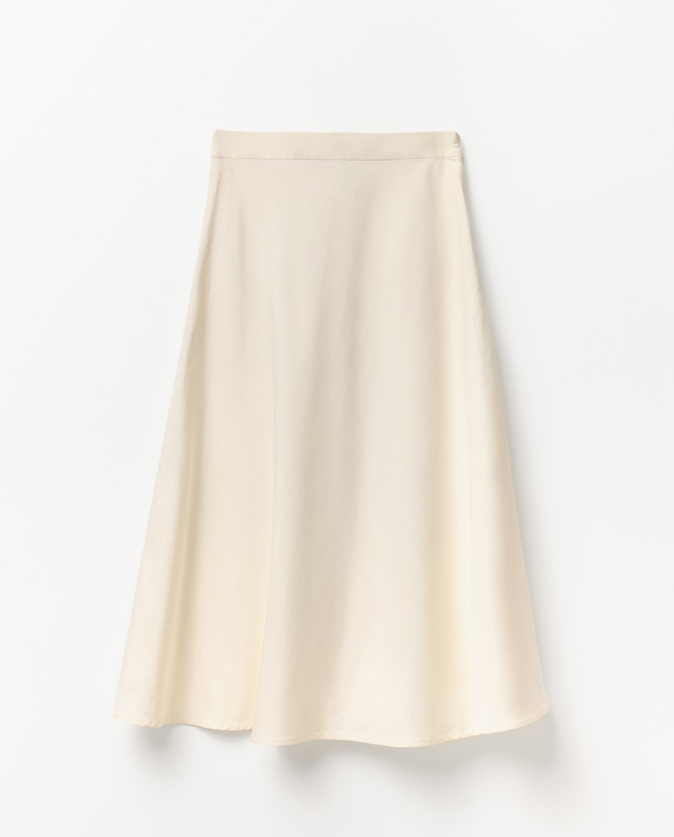 Saia midi com camada Branco-4