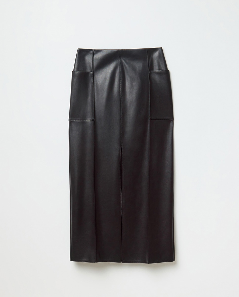 Falda tubo bolsillos - Sfera - Negro Negro-5
