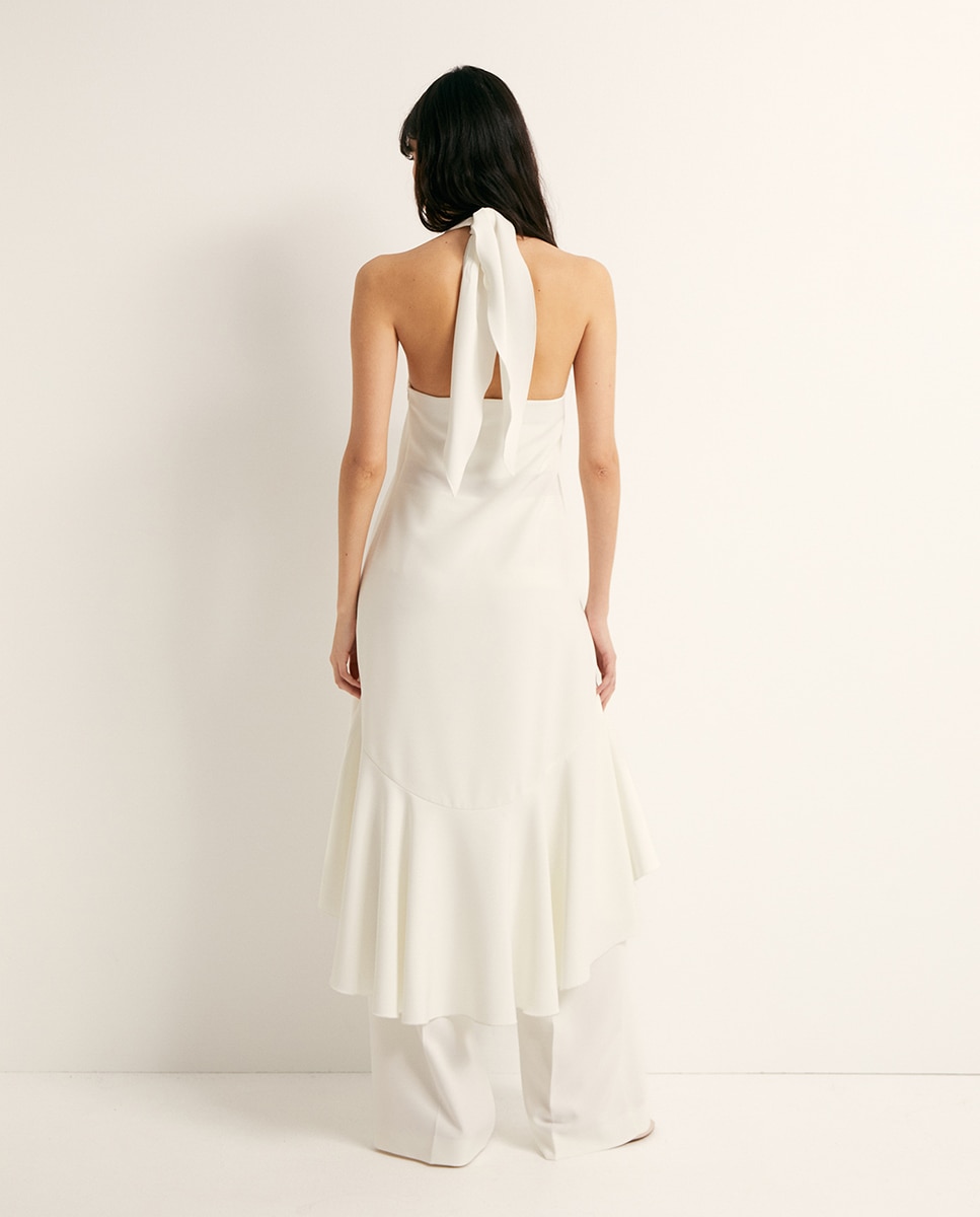 Top de Capa com Folhos Branco-5
