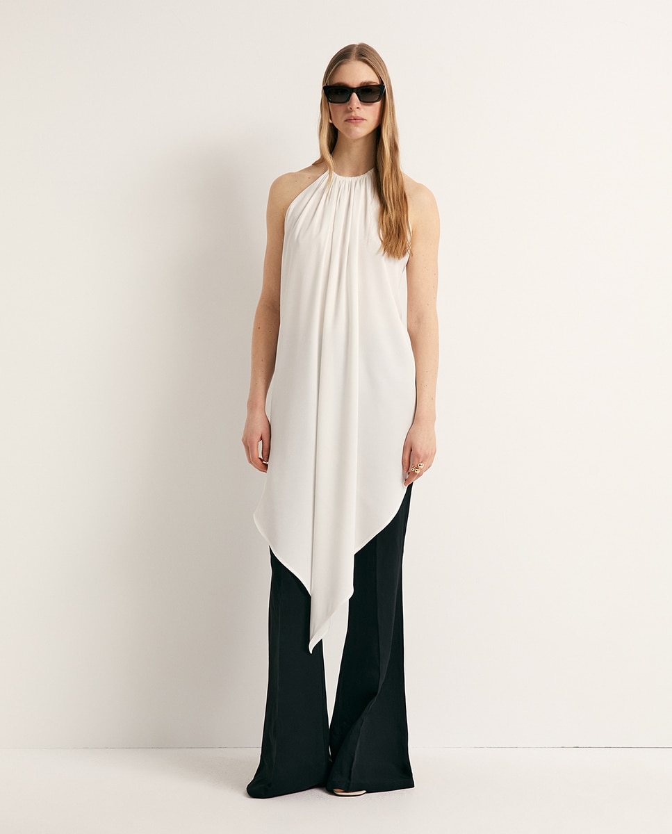 Blusa Halter Assimétrica Marfim-2