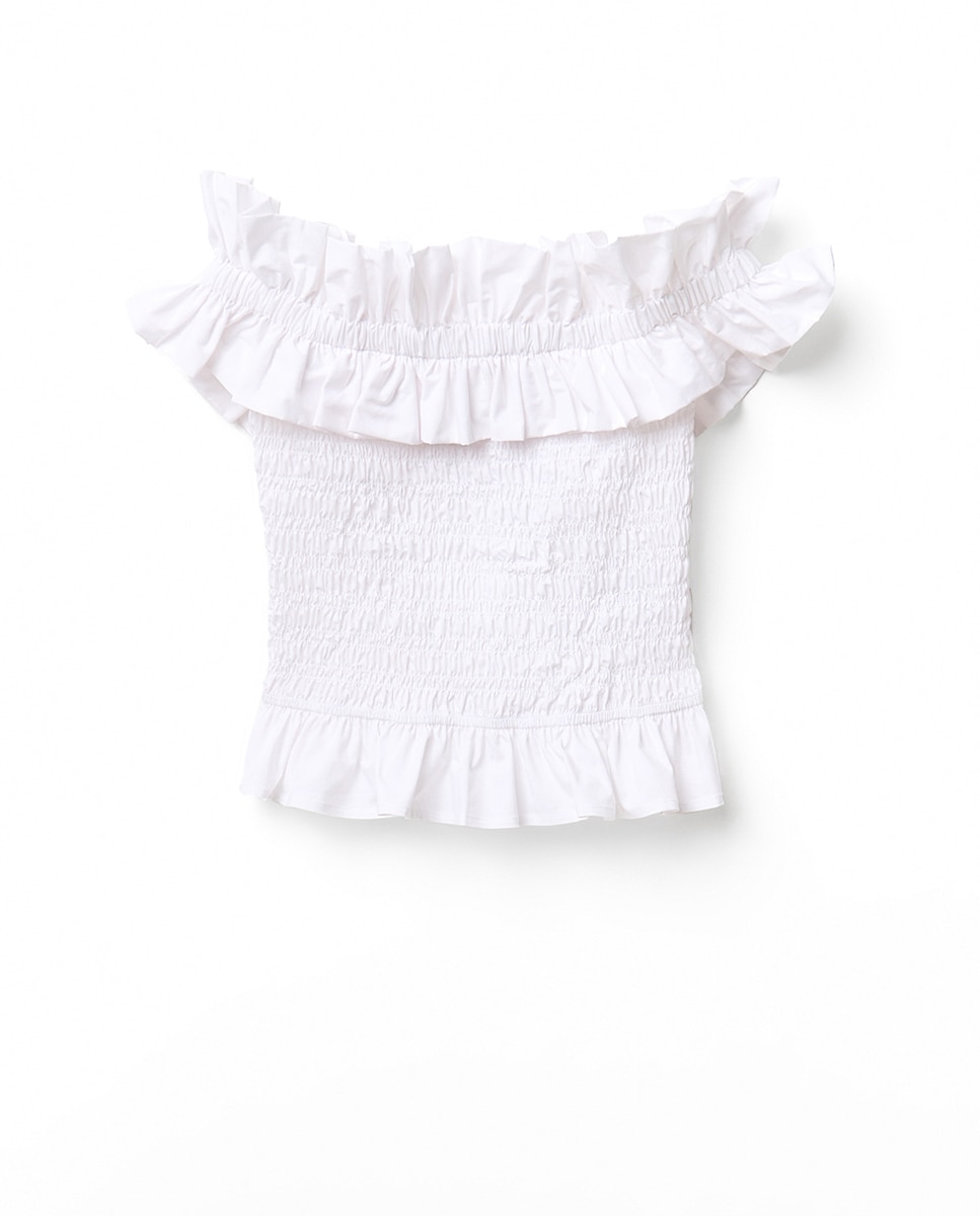 Top gomas escote Blanco Sfera Blanco-2