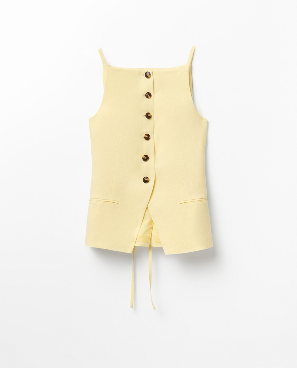 Blusa com Colete de Alças Amarelo-6