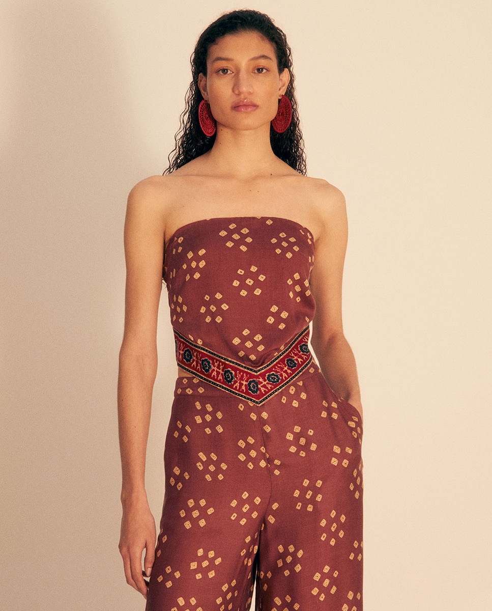 Sfera - Top pañuelo estampado.