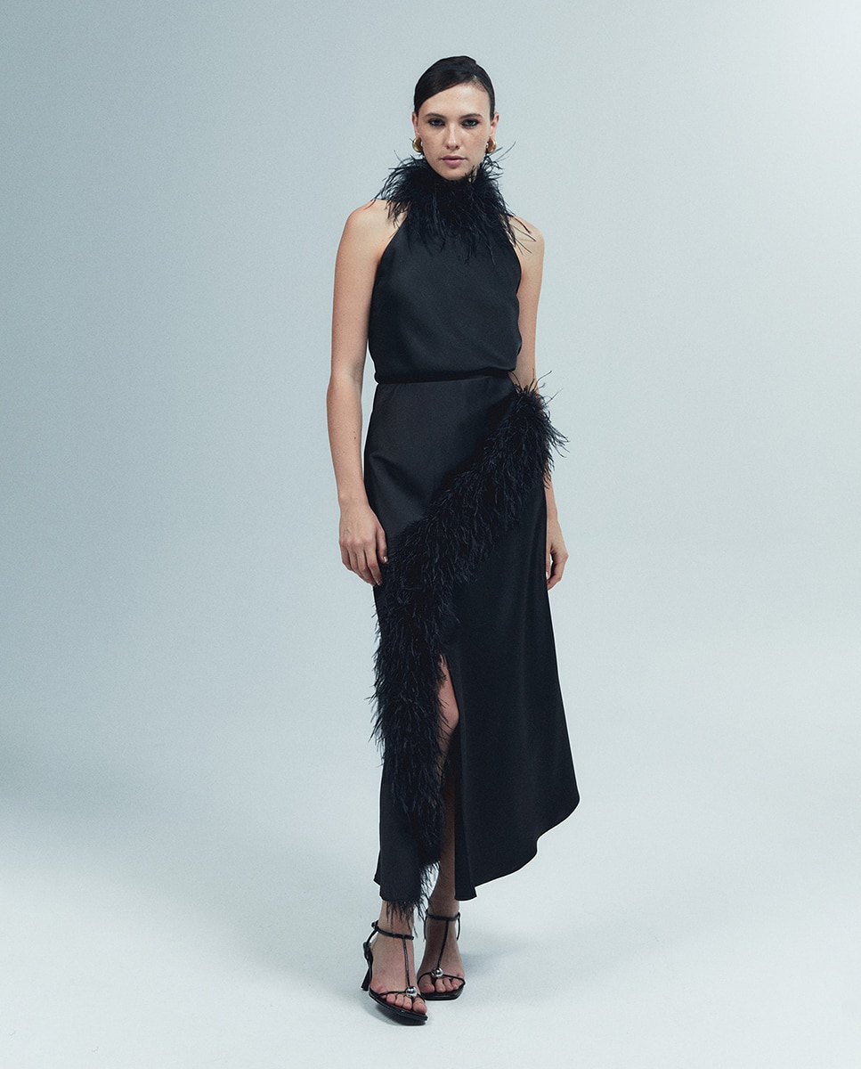 Imagen 1 de Top halter plumas - Sfera - Negro Negro