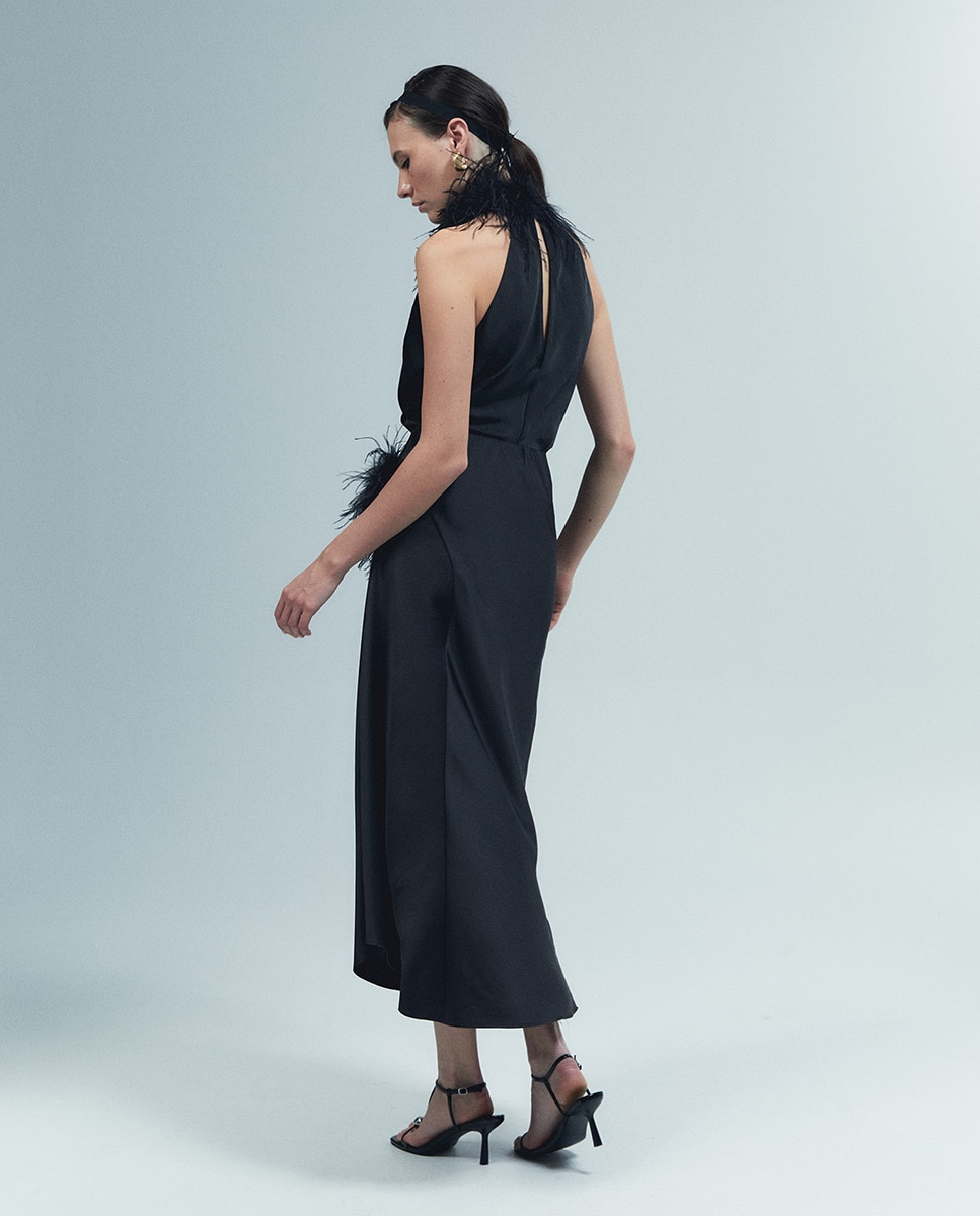 Imagen 4 de Top halter plumas - Sfera - Negro Negro