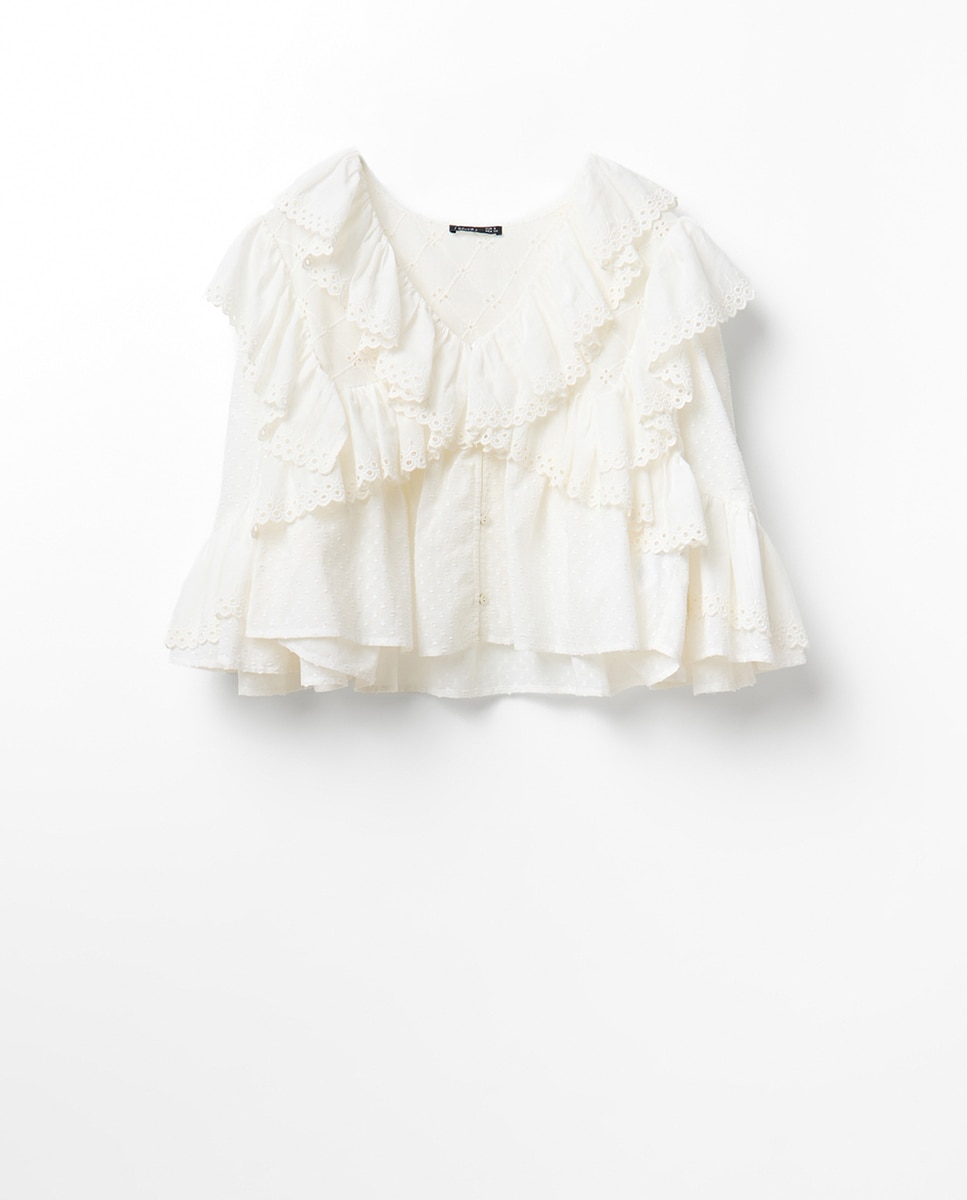 Blusa Folhos Branco-6