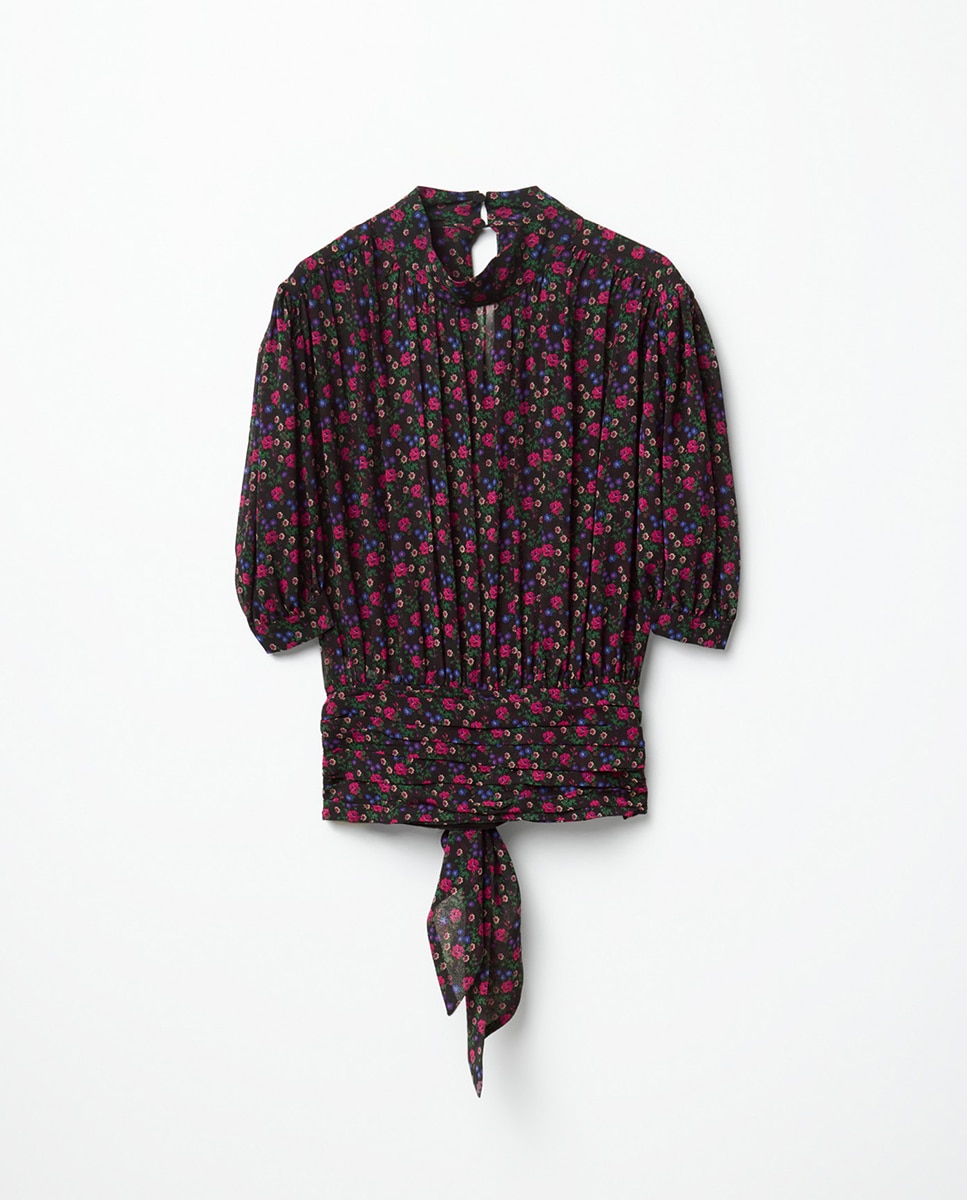 Imagem 0 de Camisa com Laço e Estampado Floral