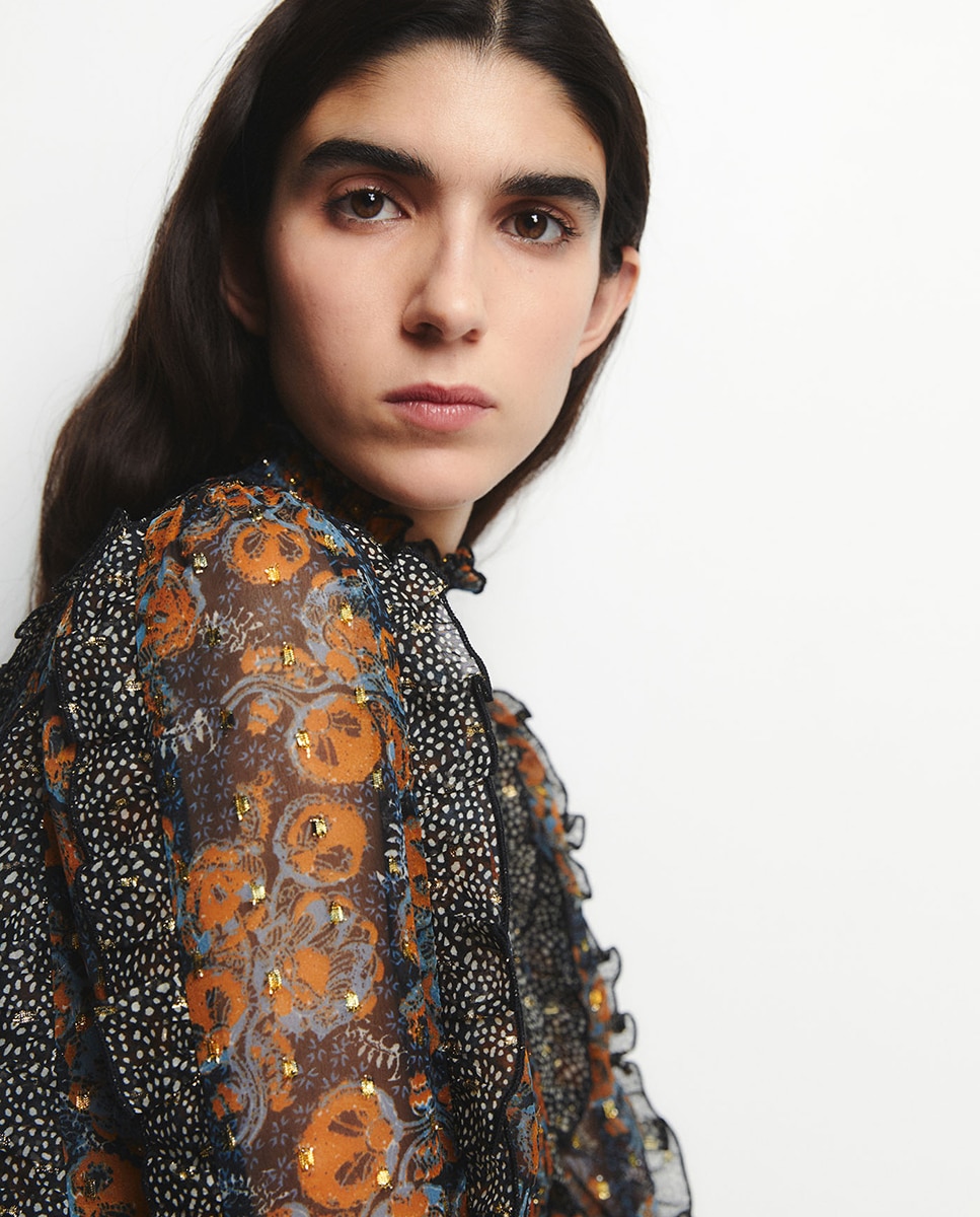 Corpo em Fio metalizado com Estampado Preto-3