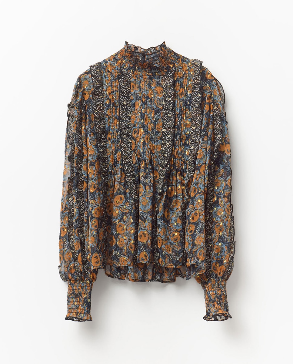 Corpo em Fio metalizado com Estampado Preto-6