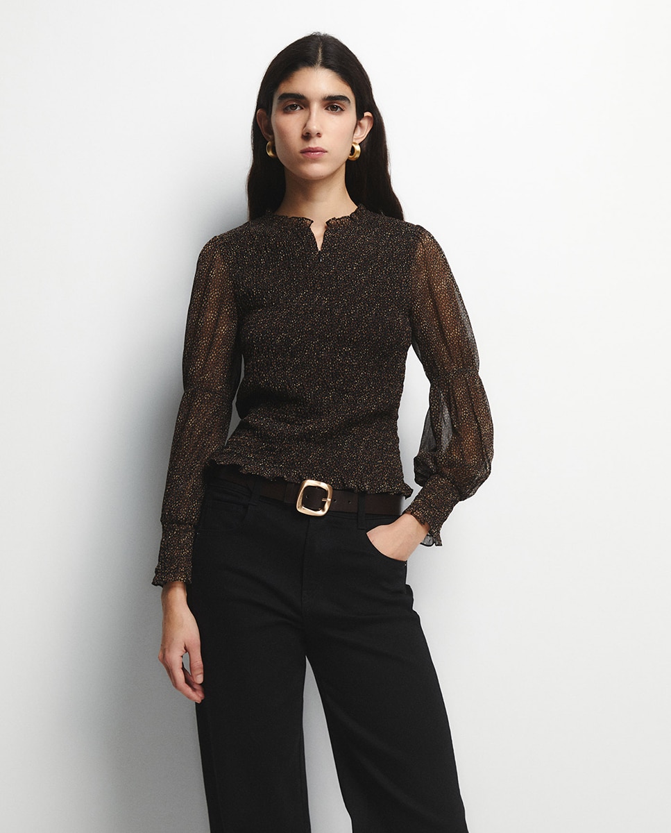Top estampado Preto-1