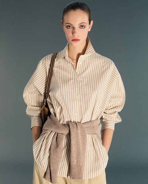 Imagem 0 de Camisa Oversize às Riscas