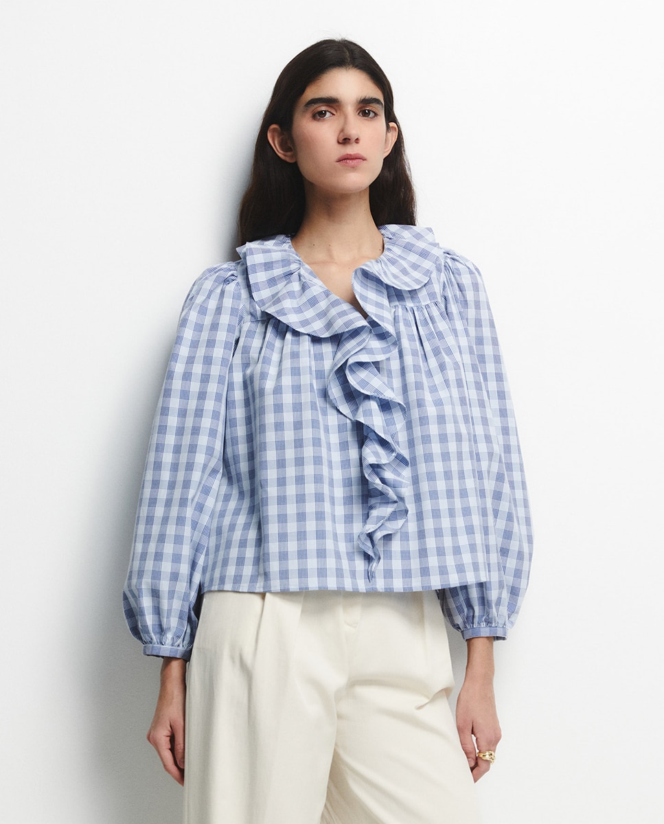 Sfera - Camisa volante cuadros.