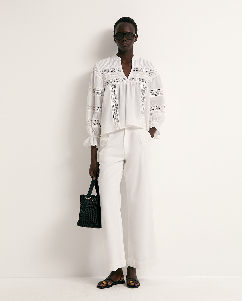 Blusa romântica Branco-2