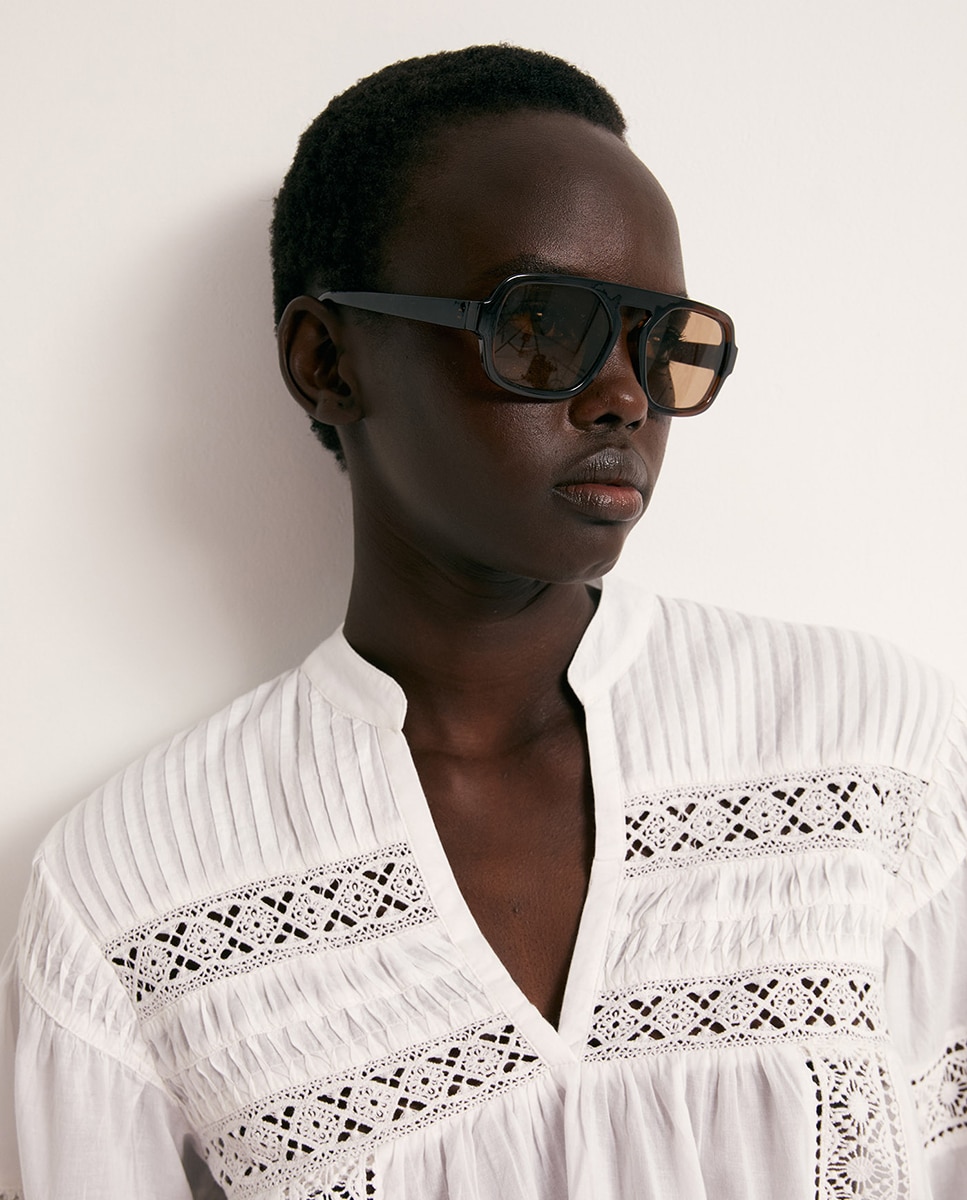 Blusa romântica Branco-3