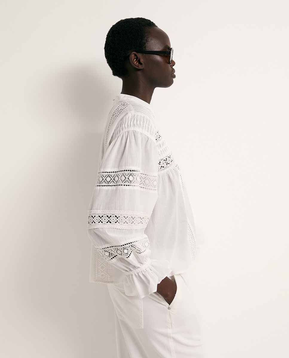 Blusa romântica Branco-4