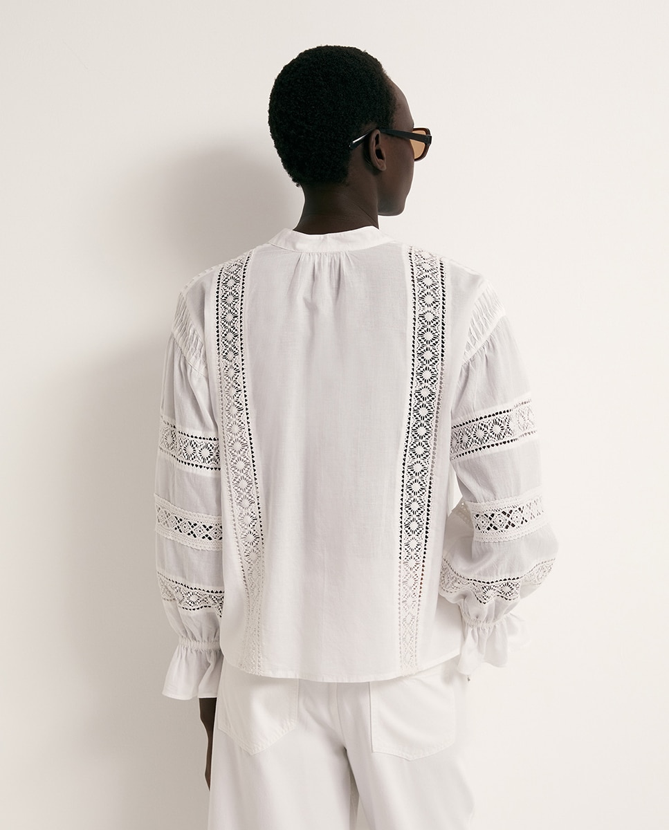 Blusa romântica Branco-5