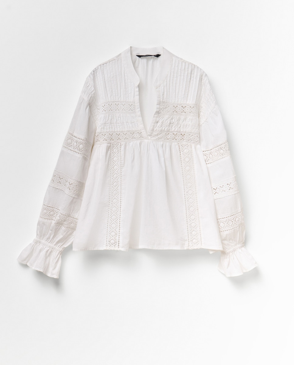 Blusa romântica Branco-6