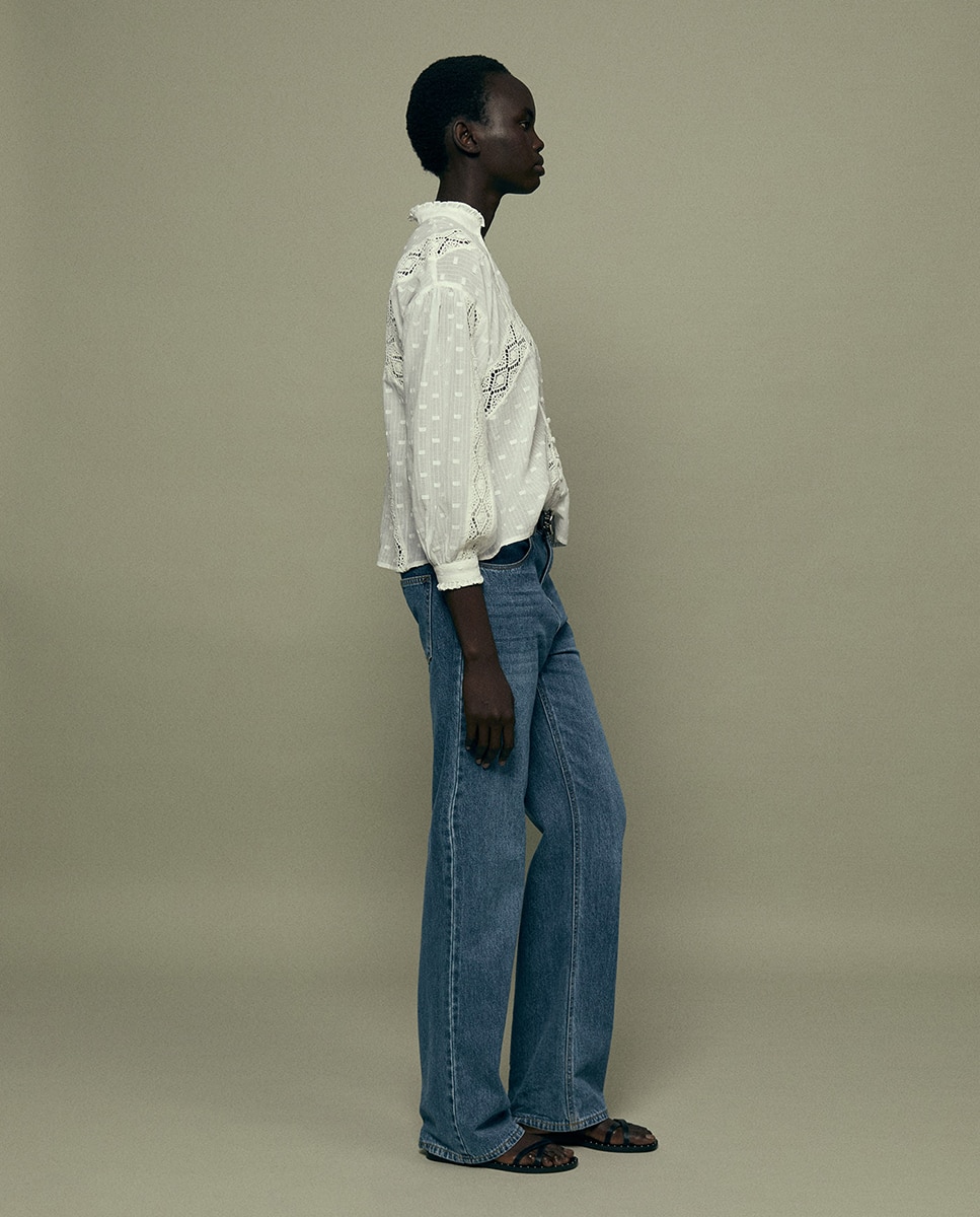 Blusa romântica Branco-4