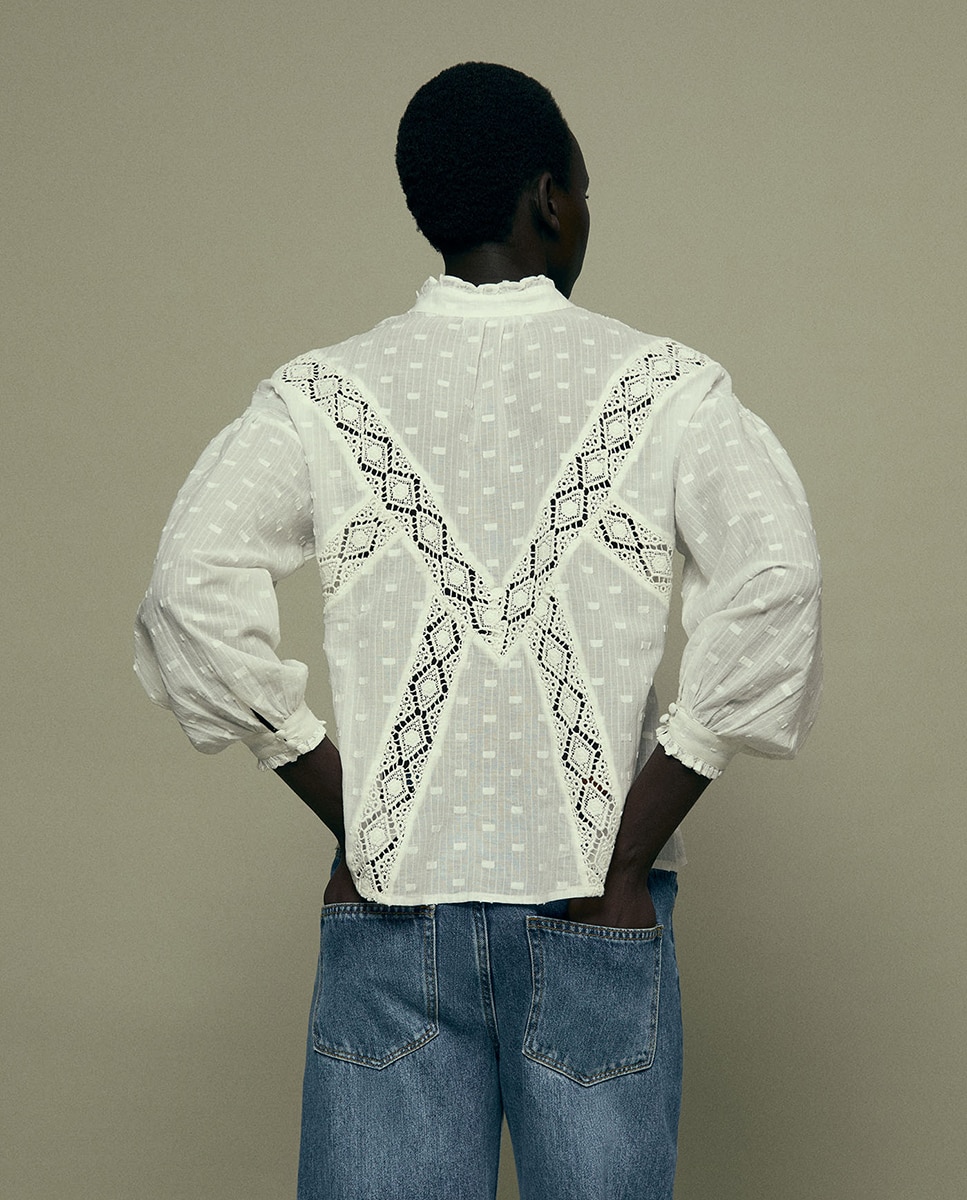 Blusa romântica Branco-5