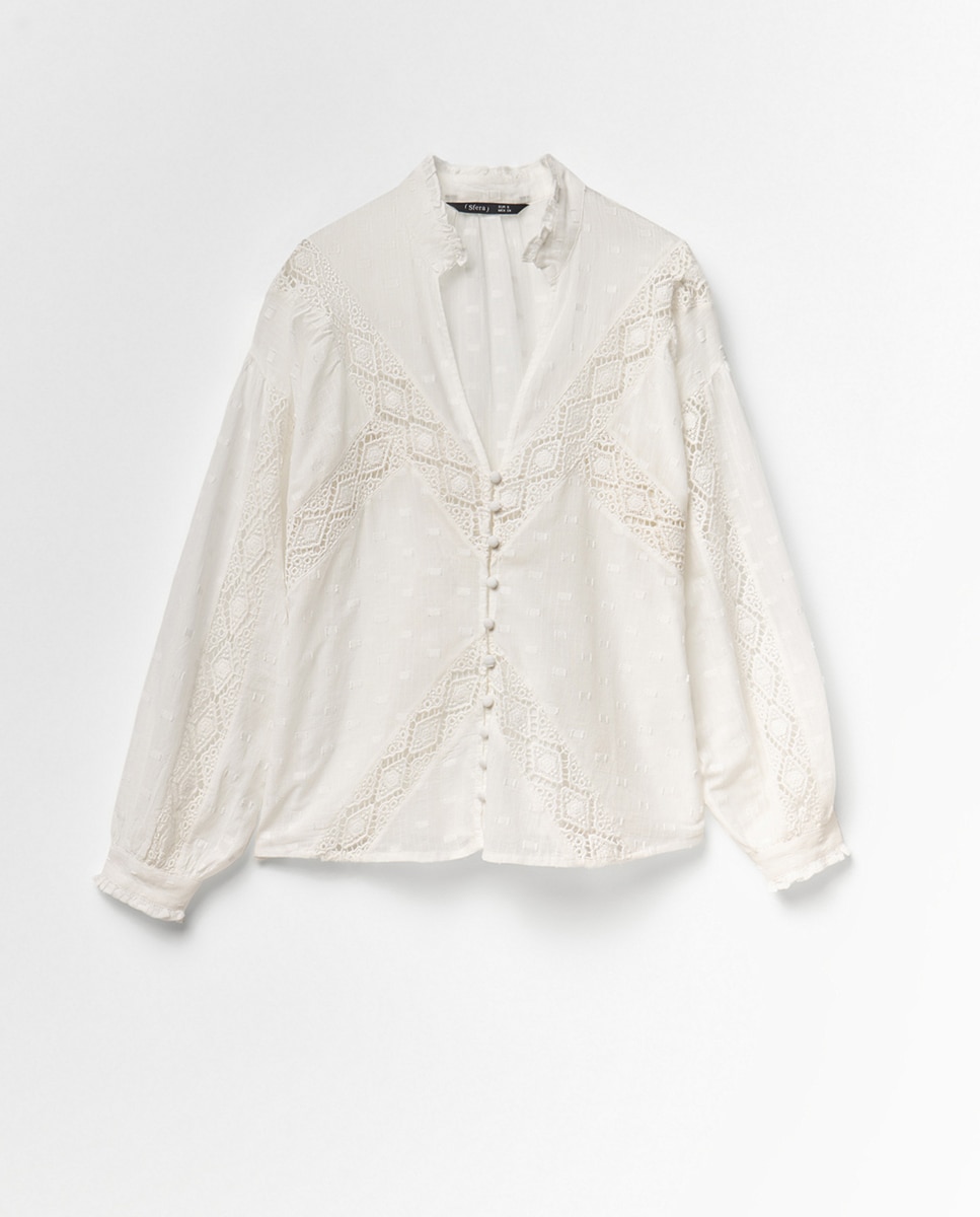 Blusa romântica Branco-6