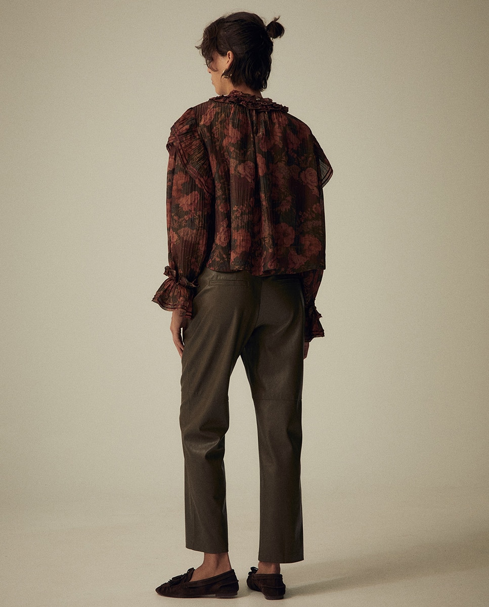 Camisa lurex estampada - Sfera - 520 Kaki 520 Kaki-5