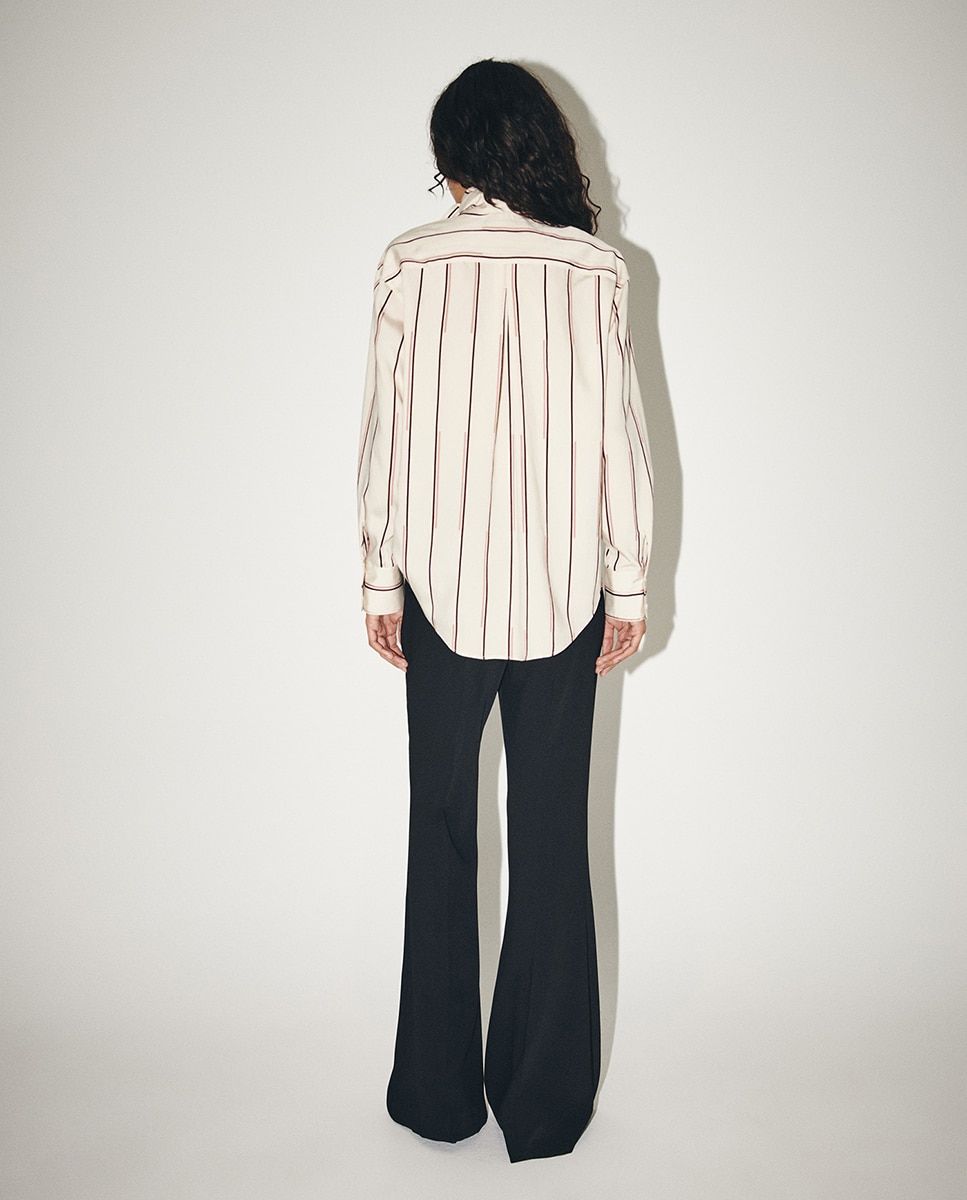 Camisa às Riscas com Lenço 120 Cru-5