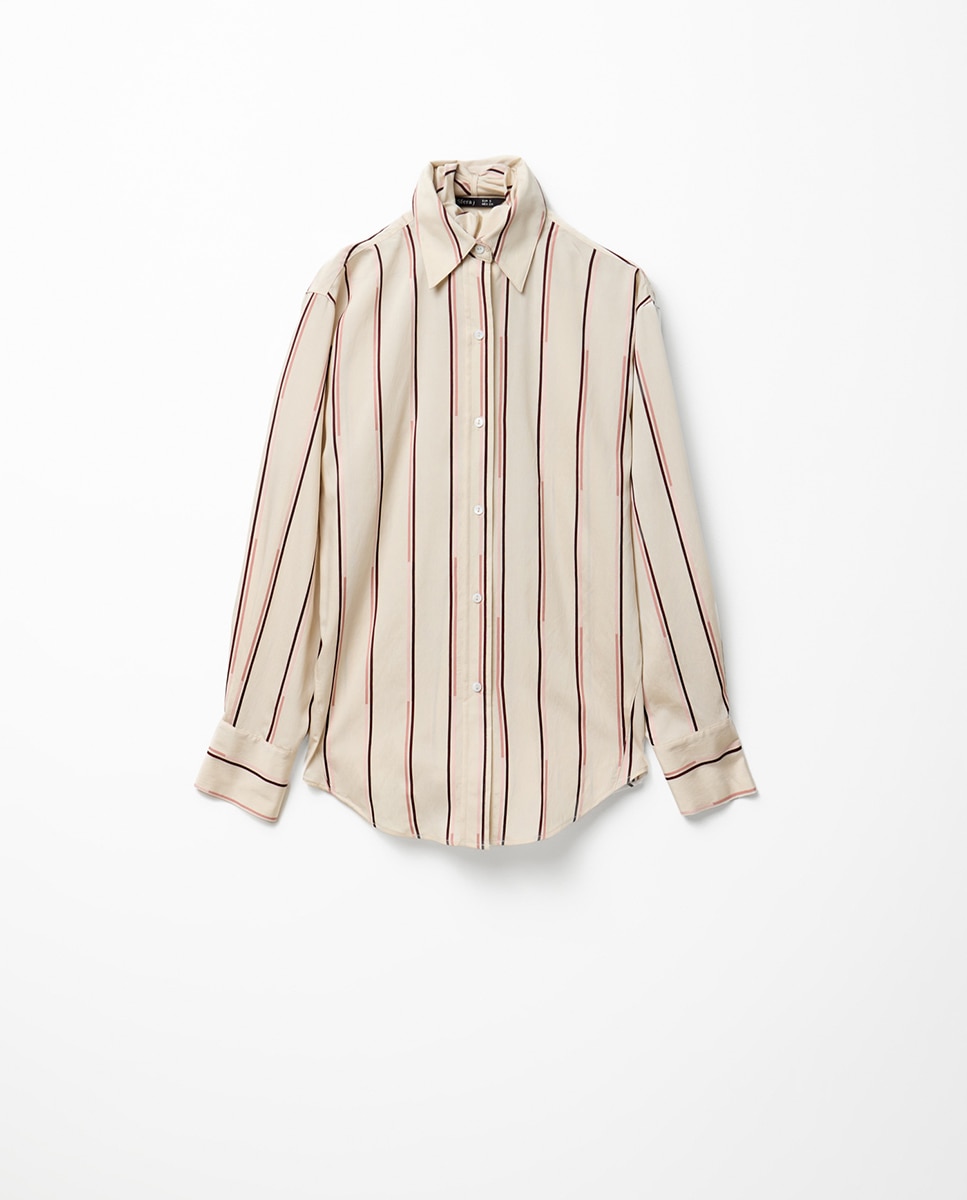 Camisa às Riscas com Lenço 120 Cru-6