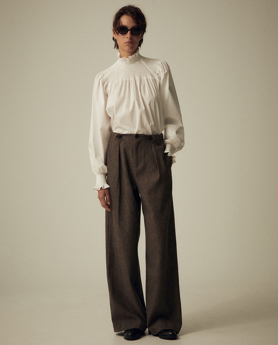 Blusa com Gola de Popelina Branco-2