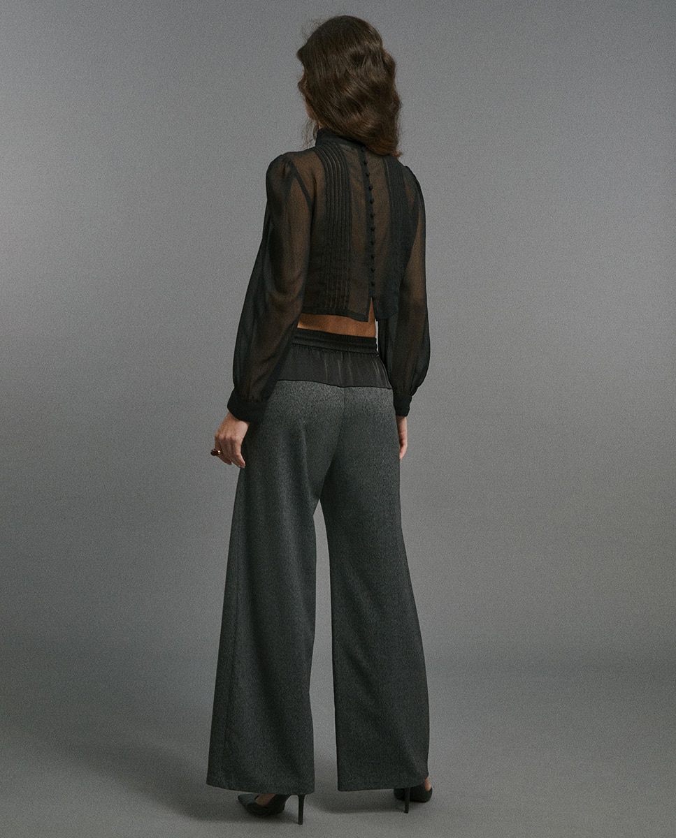 Top jaretas transparente - Sfera - Negro Negro-4