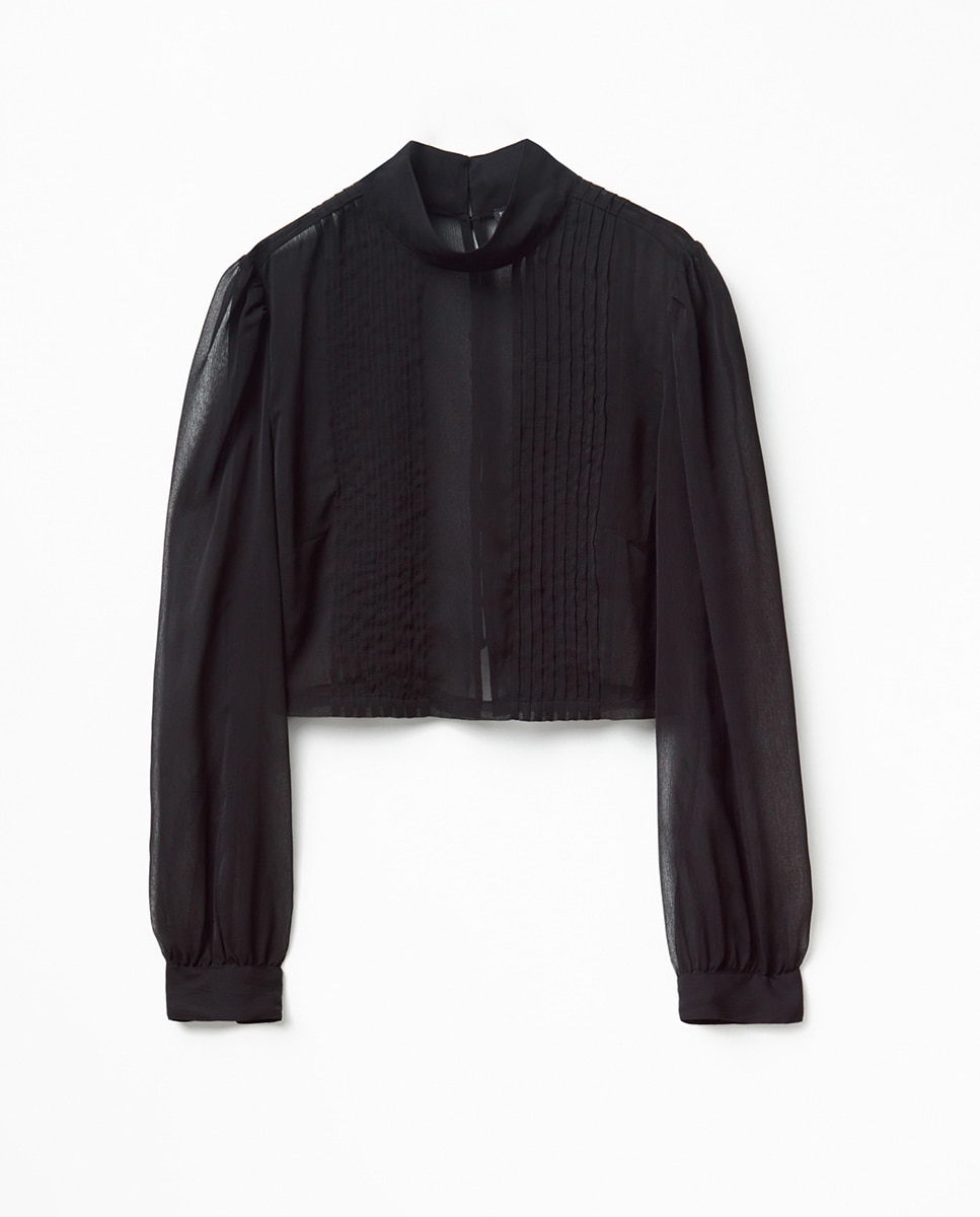 Top jaretas transparente - Sfera - Negro Negro-5