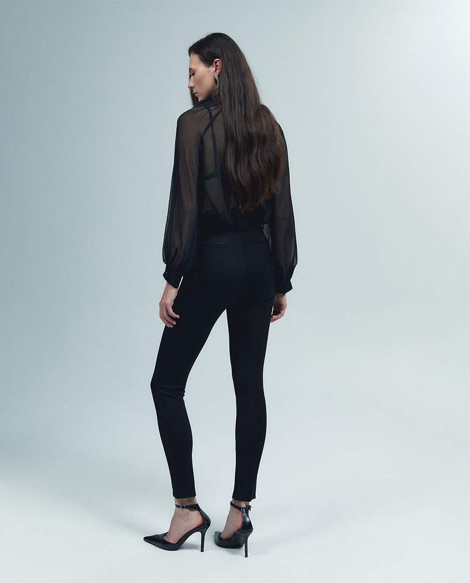 Imagen 4 de Camisa lazada transparente - Sfera - Negro Negro