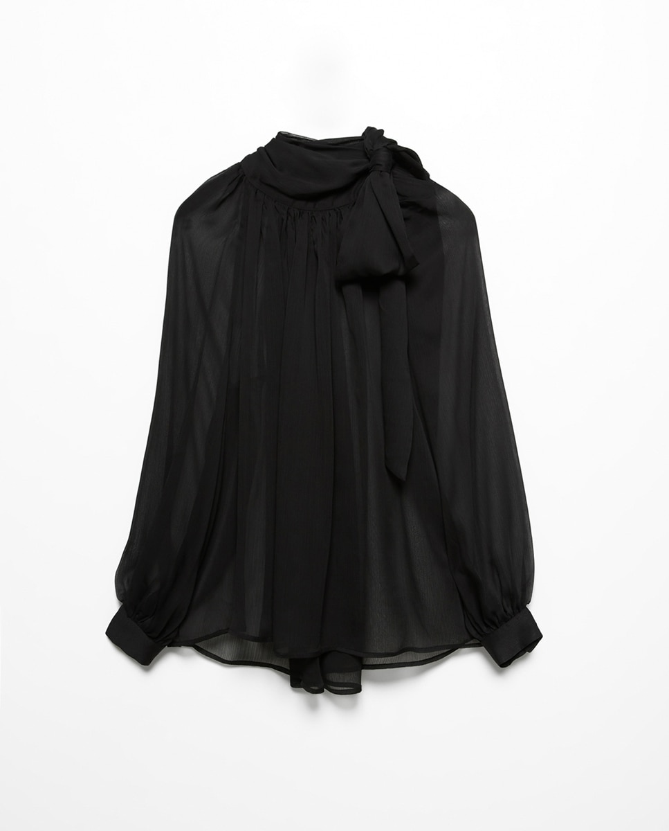Imagen 5 de Camisa lazada transparente - Sfera - Negro Negro