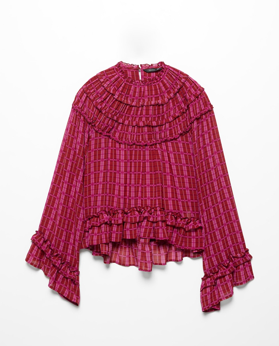 Imagem 0 de Blusa aos Quadrados com Elásticos